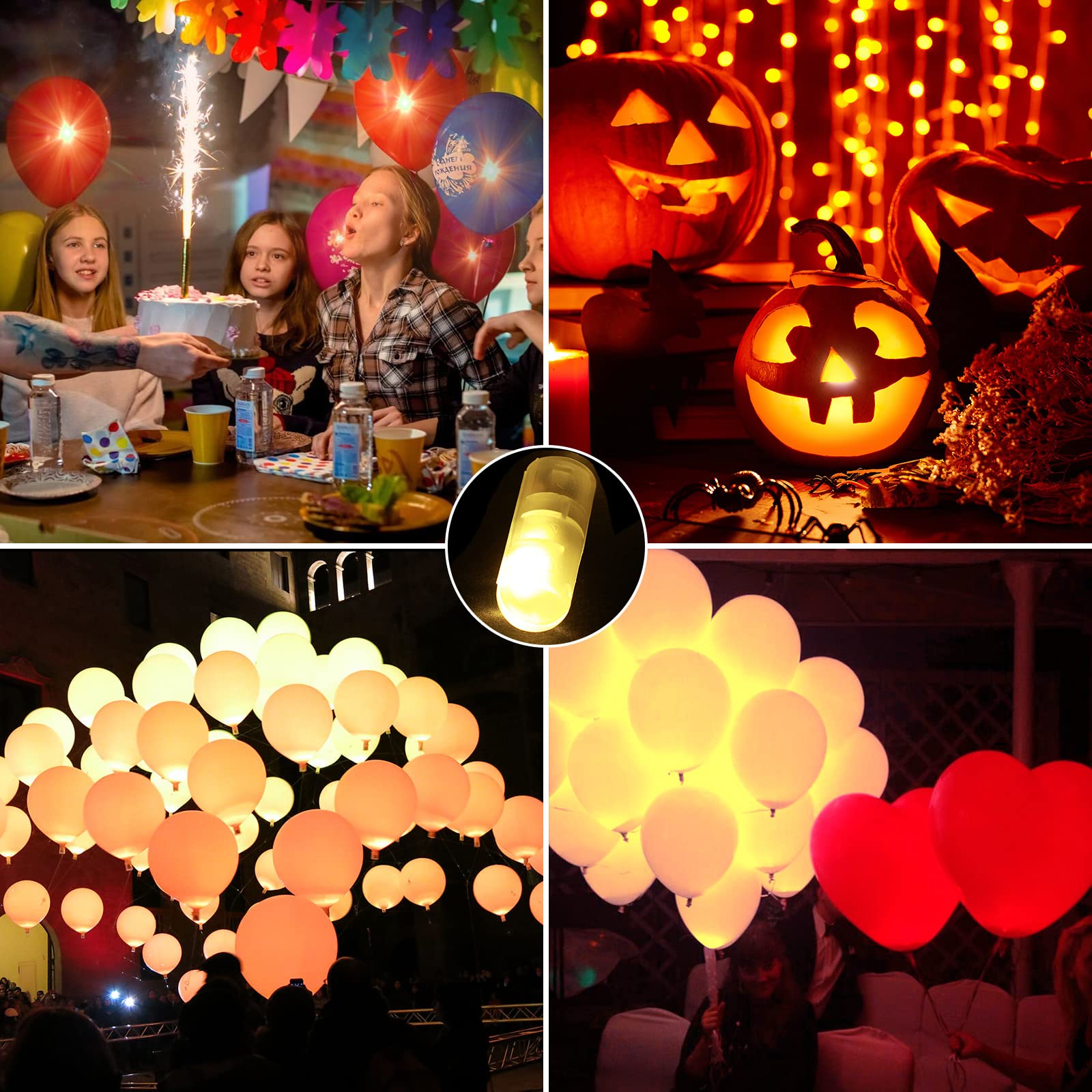 Phyooest 50 stuks led-ballonlampen, mini-ledverlichting, ronde led- ballonverlichting, kleurrijk, knipperend, feestlicht voor Kerstmis, verjaardag, bruiloft, carnaval, barclub decoratie