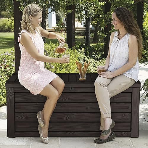 Miniatura 5 de Keter Westwood - Caja organizadora de resina para exteriores de 150 galones para muebles de patio, juguetes de piscina y herramientas de patio con