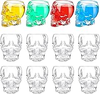 Vista 7 de Dandat Juego de 24 vasos de chupito de calavera de 2.5 onzas, mini transparentes a granel para bodas, whisky, expreso, agua, jugo, leche, café