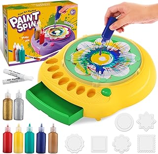 TingingYuli Arts and Crafts for Children Aged 6-12 Years, Paint Spin Art Machine Set, Cool Painting Spinner Toy Sets, Creative Art Materials Gifts for Boys and Girls (Green)