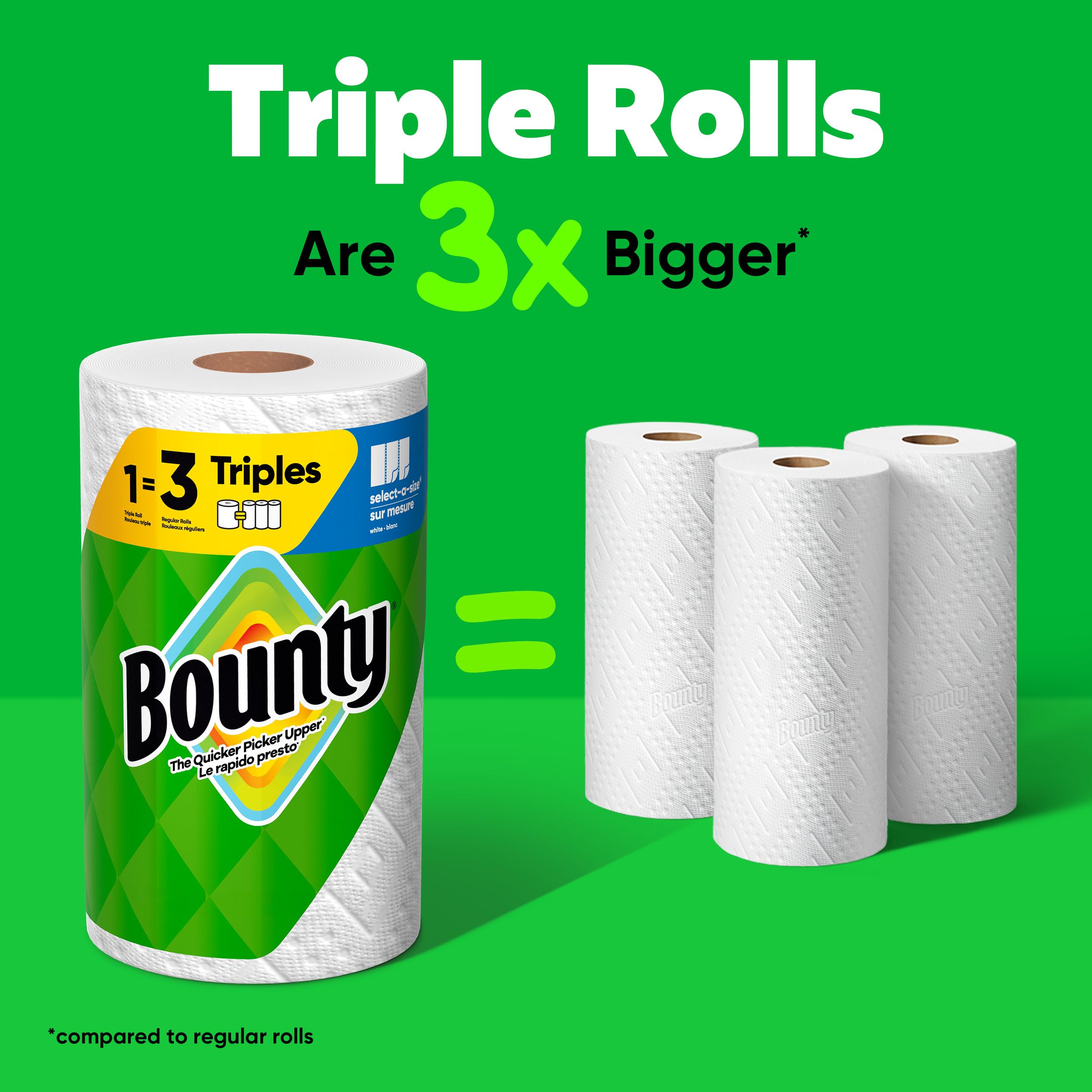 Bounty Select-A-Size Paper Towels, White, 8 Triple Rolls = 24 Regular Rolls - Image 3