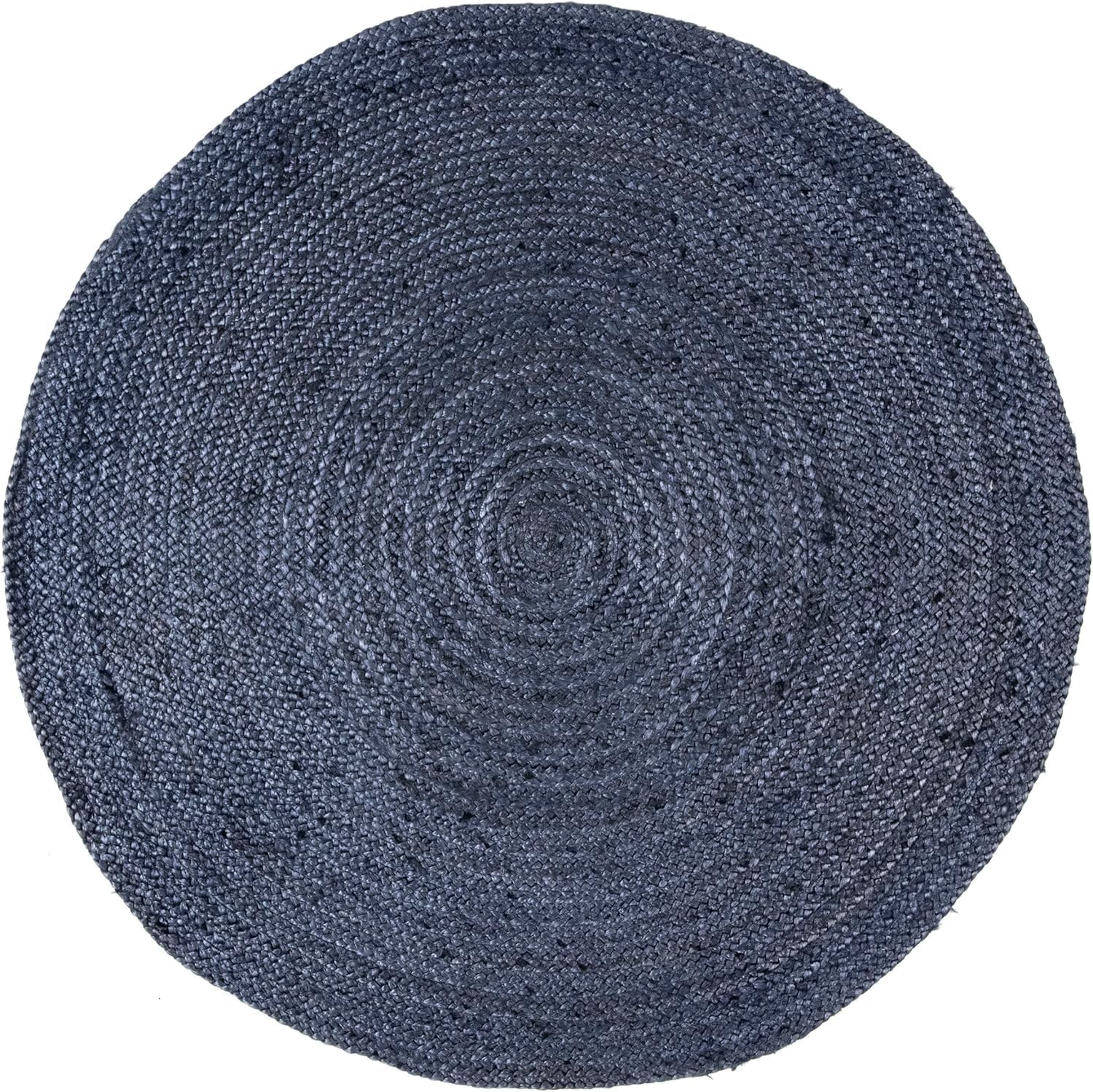 Handmade Braided Natural Jute Eco-Friendly Round Floor Area Rug.Floor Carpet Rug,Center Table Rug Black 2' Round