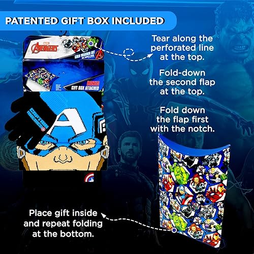 Miniatura 4 de Marvel Avengers - Juego de 3 pañuelos y guantes de nieve para niños, suave y cálido gorro con pompones, bonito uso al aire libre para niños y niños