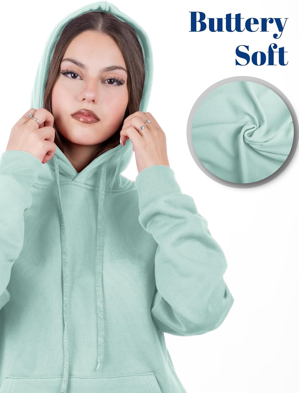 Oversized Pullover Hoodie for Women Soft Fleece Cotton Blend, Cozy Everyday Sweatshirt - Image 5