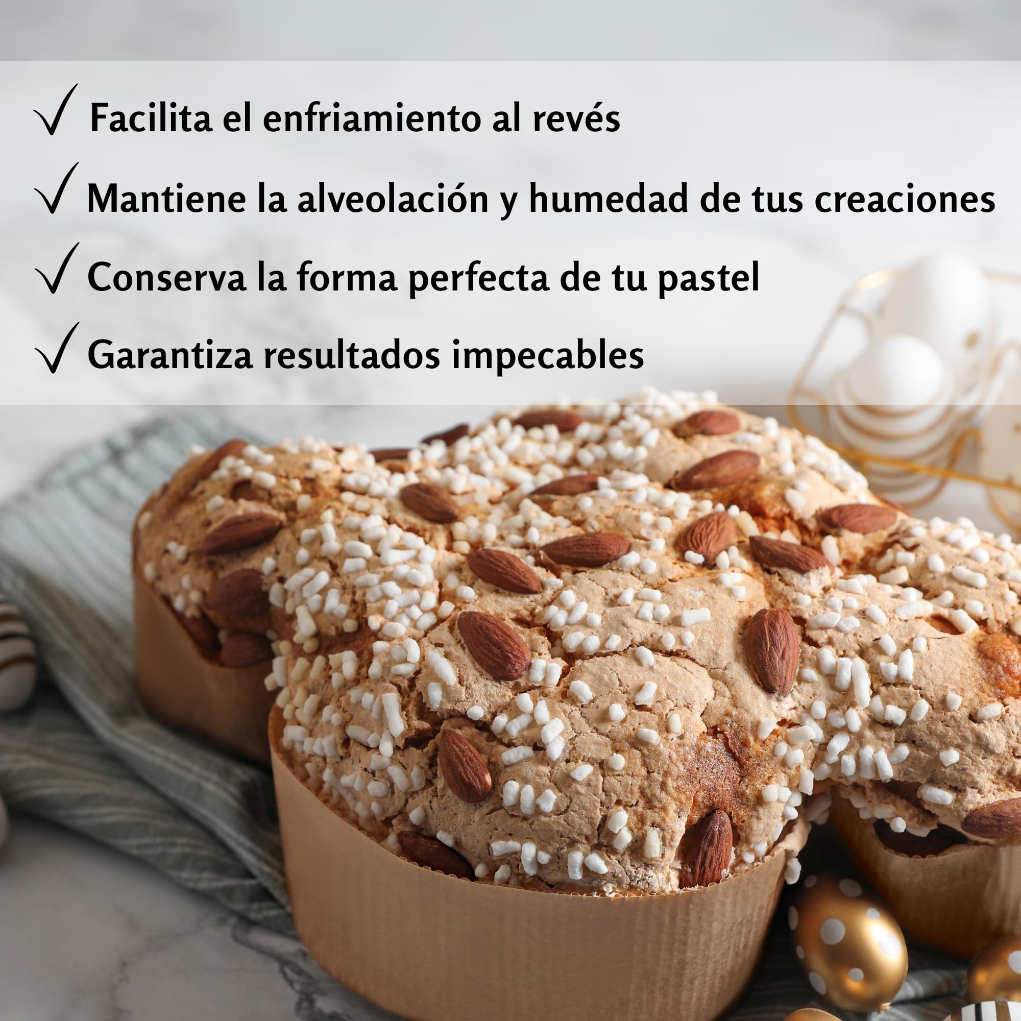 FAH - Pincho para Colomba, Set de 2 Pinchos para Colomba y Otros Leudados de hasta 1 kg (Longitud 40 cm), Resistente de Acero Inoxidable, Fácil de Usar, Tenedor para Panettone y Colomba