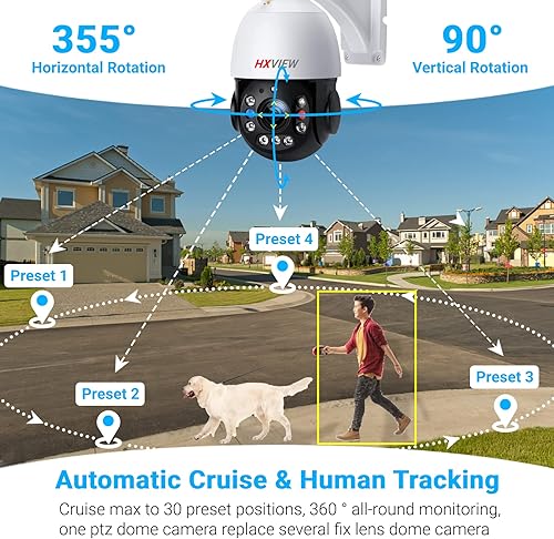 Miniatura 3 de Cámara PTZ para exteriores, cámara de seguridad con zoom óptico de 30X, cámara IP inalámbrica WiFi RTSP de 5 MP, visión nocturna de 1000 pies