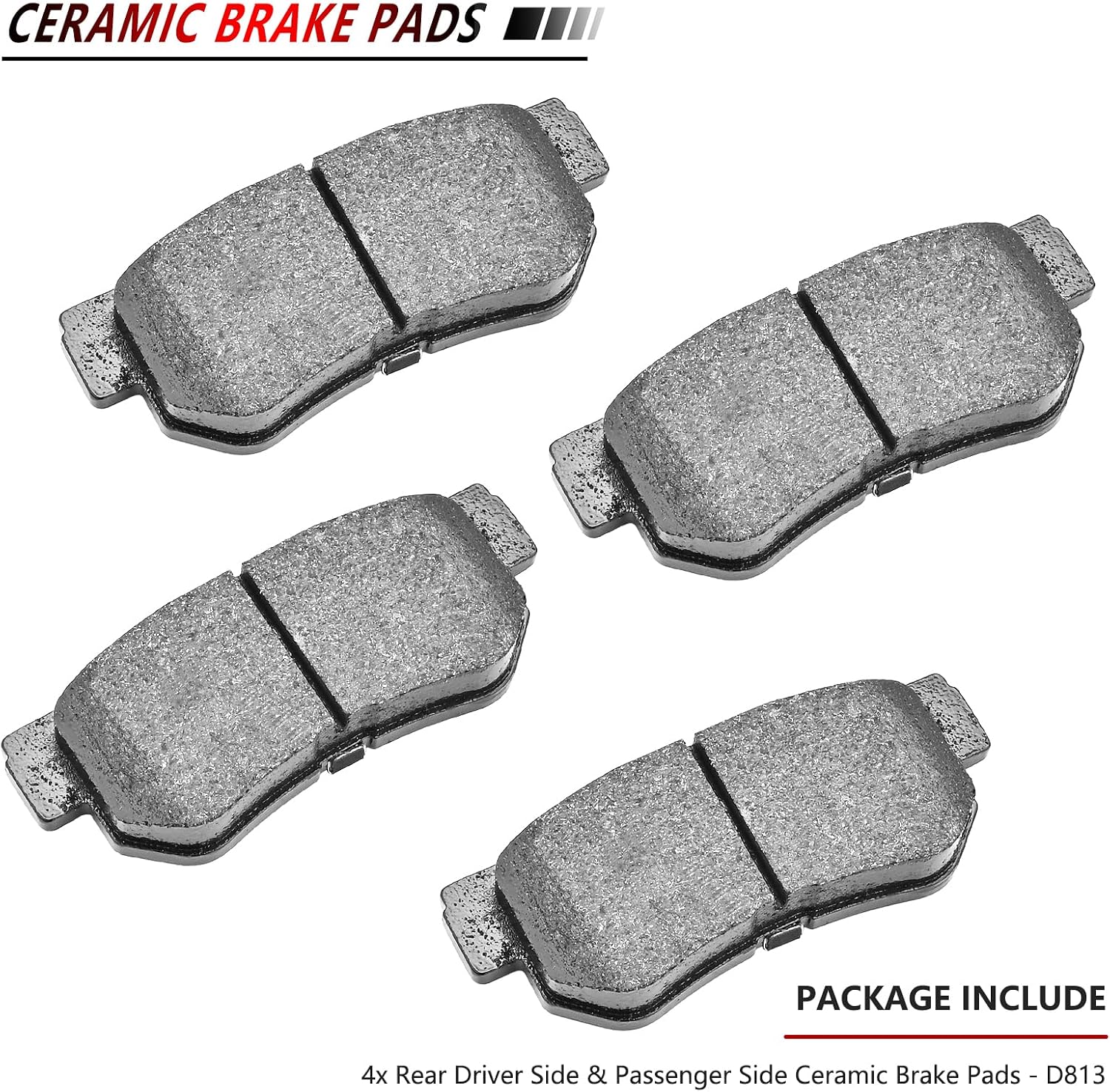 JLEO D813 D1125 Ceramic Brake Pads ‎Front Rear Driver and Passenger Side for 2006-2009 Hyundai Azera Sonata 8pcs