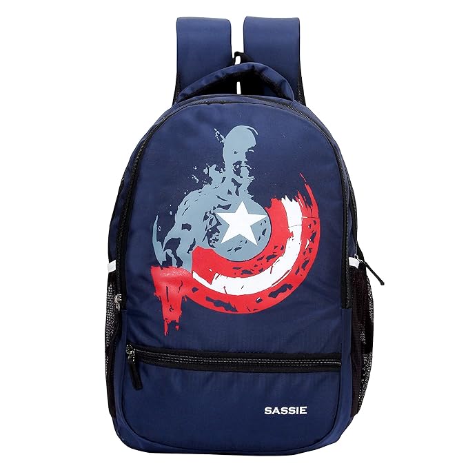 Sassie 31 LTR Navy Blue School Bag/Casual Backpack with Laptop Compartment (SSN-1090)