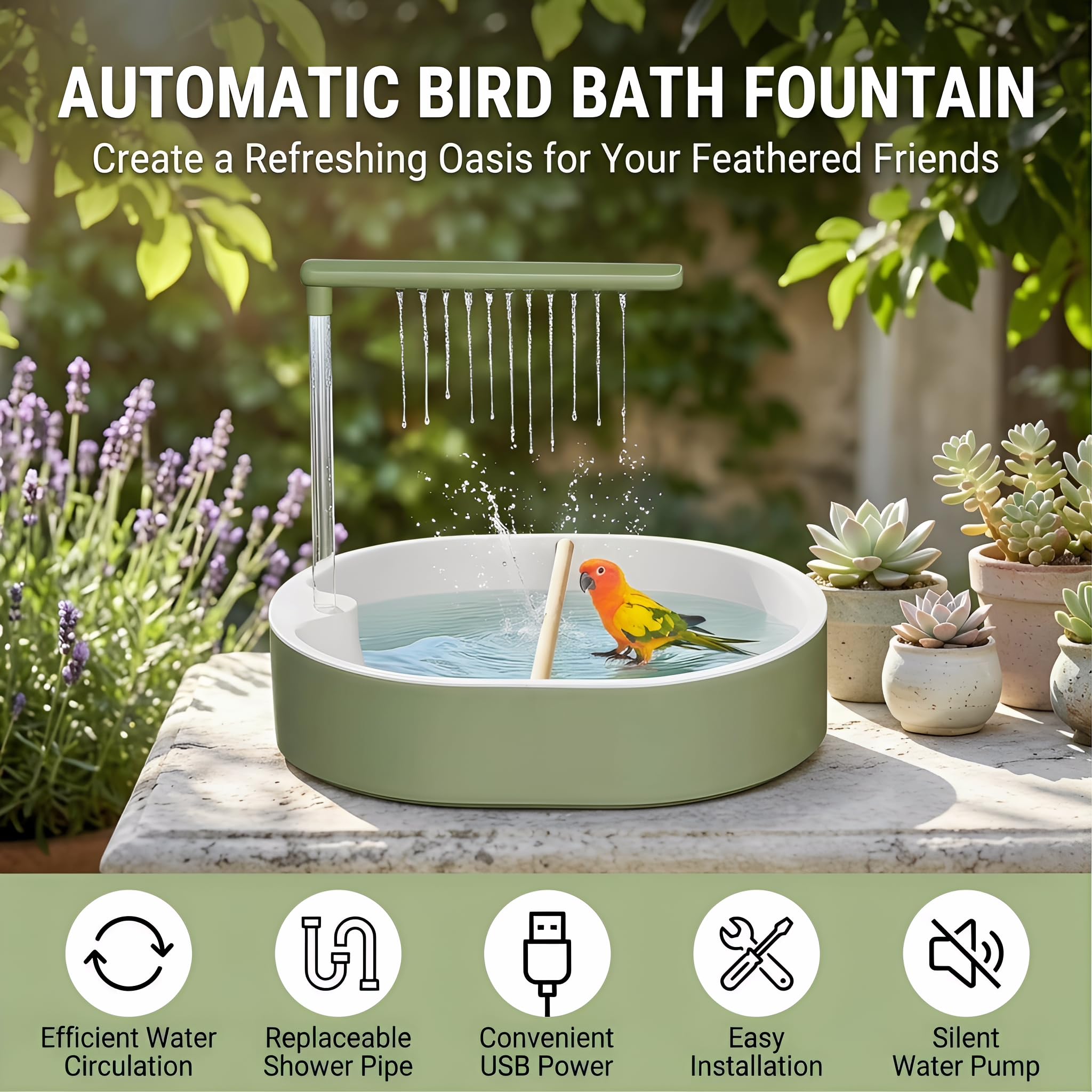 Yizemay Vogeldusche Wellensittich, Vogelbad Wellensittich Dusche, Vogelbrunnen Automatische Vogelbad Badehaus Badewanne für Unzertrennliche Wellensittiche Afrikanische Munias Aras.