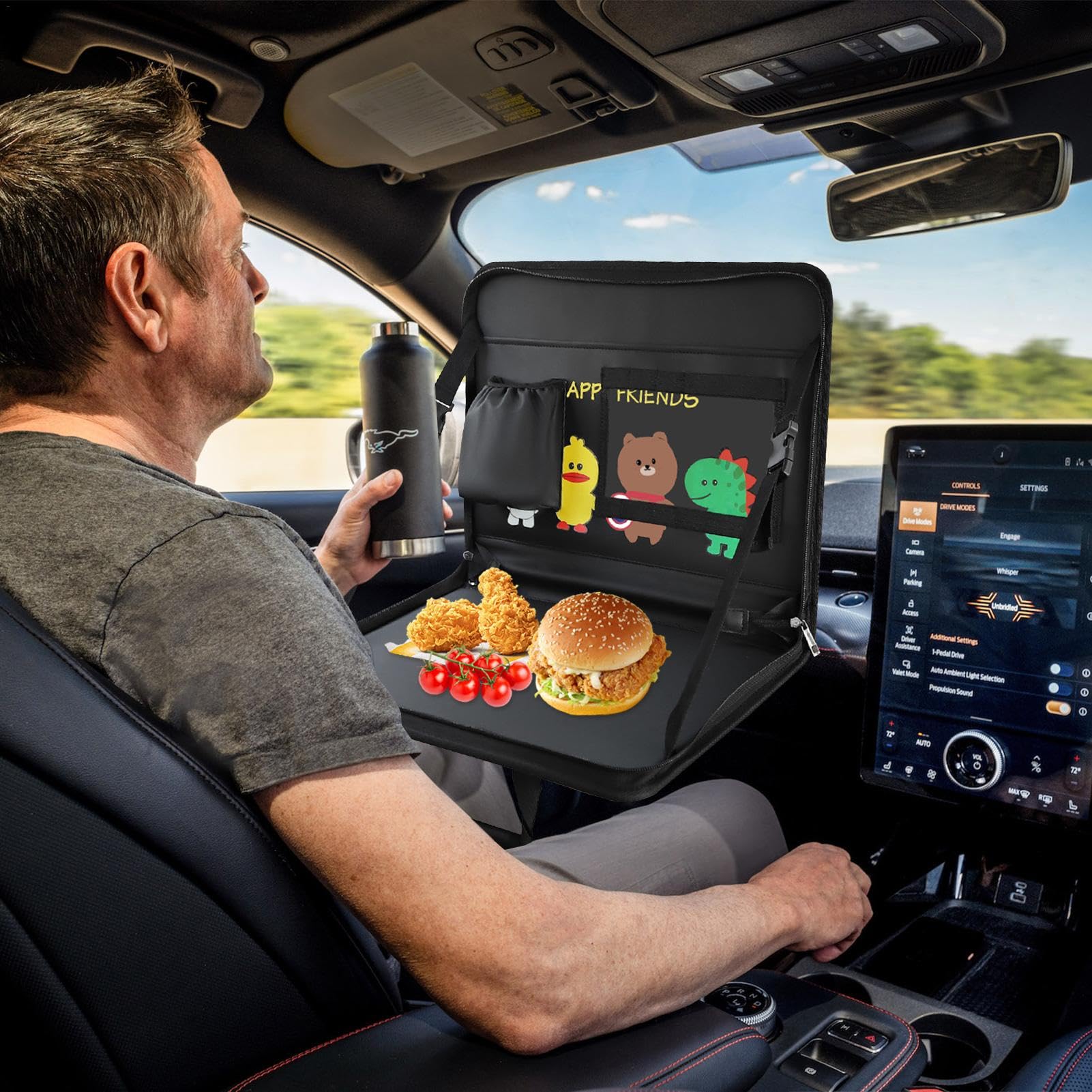 Vassoio Da Pranzo Multifunzionale, Porta Bevande, Vassoio Per Auto - Foto 7