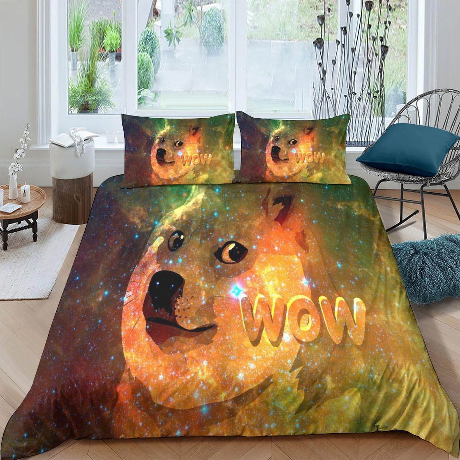 Funda nórdica de perro antiarrugas para cama infantil de 200x200 cm con cierre fácil