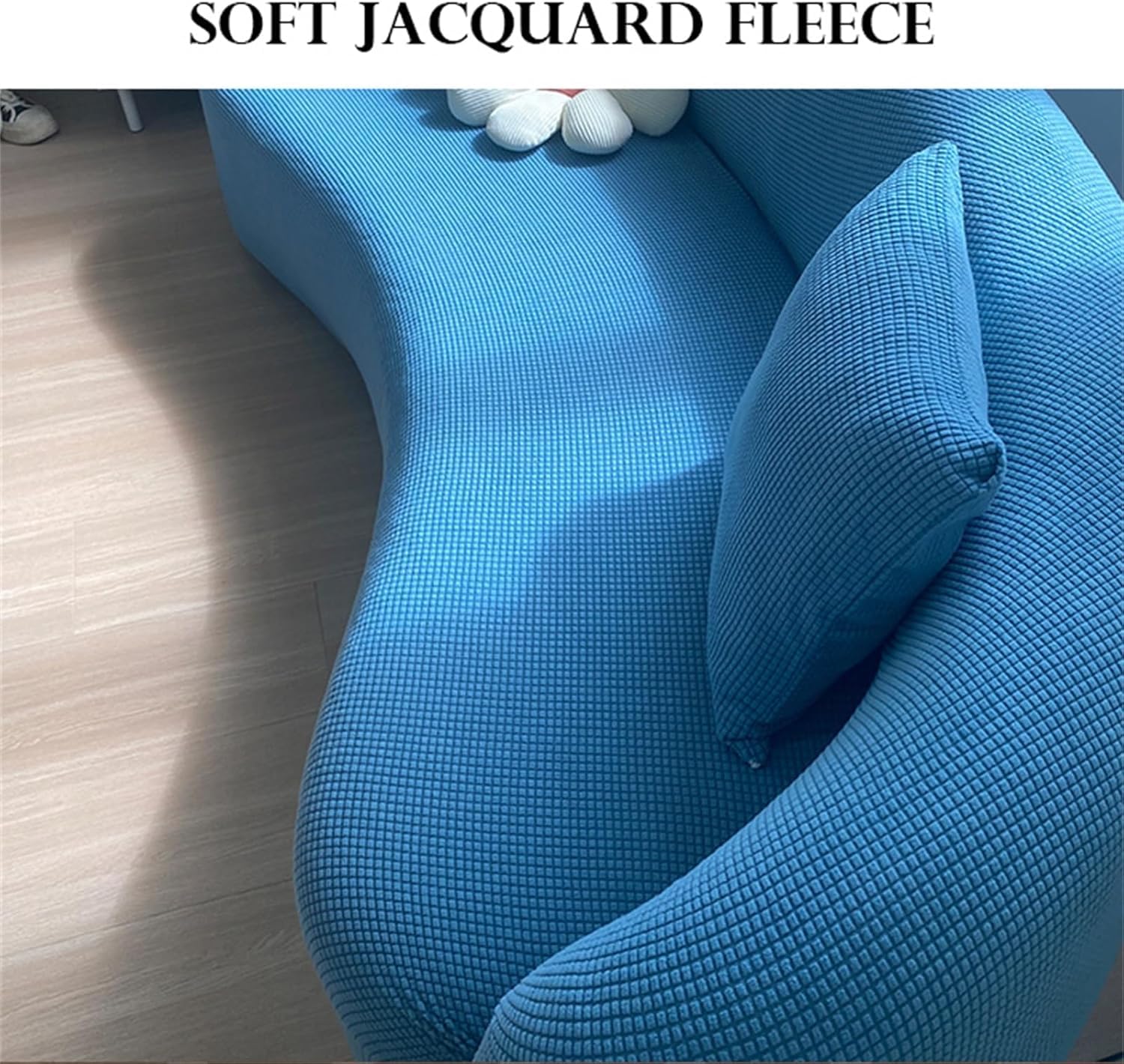 Stretch-Sofabezug mit halbrundem Design, geformter Halbrunder Sofabezug für das Wohnzimmer, waschbarer Schnittsofabezug (#1, 2 Sitze [55-73 Zoll])