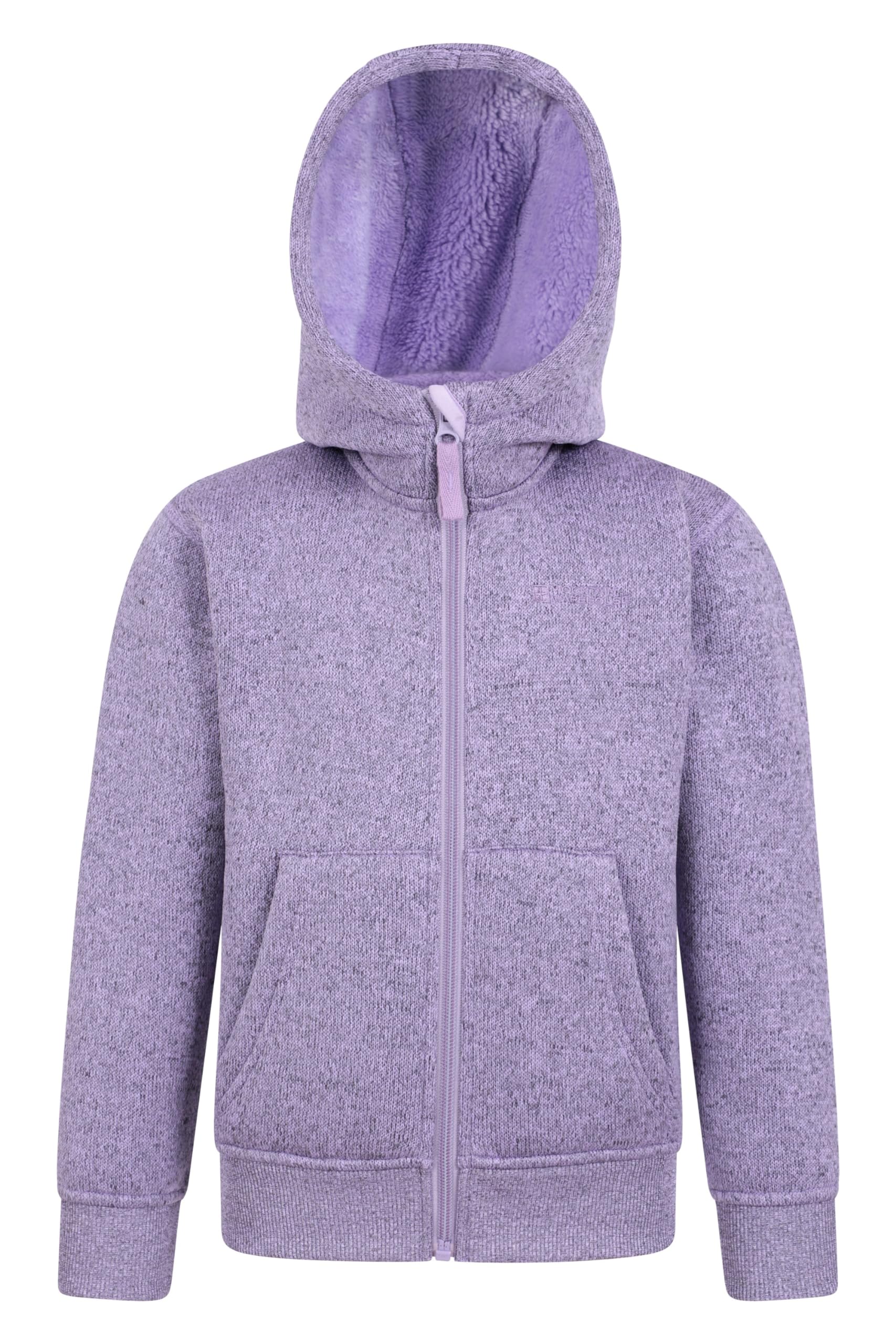 Nevis Fur Lined Kids Hoodie - Purple