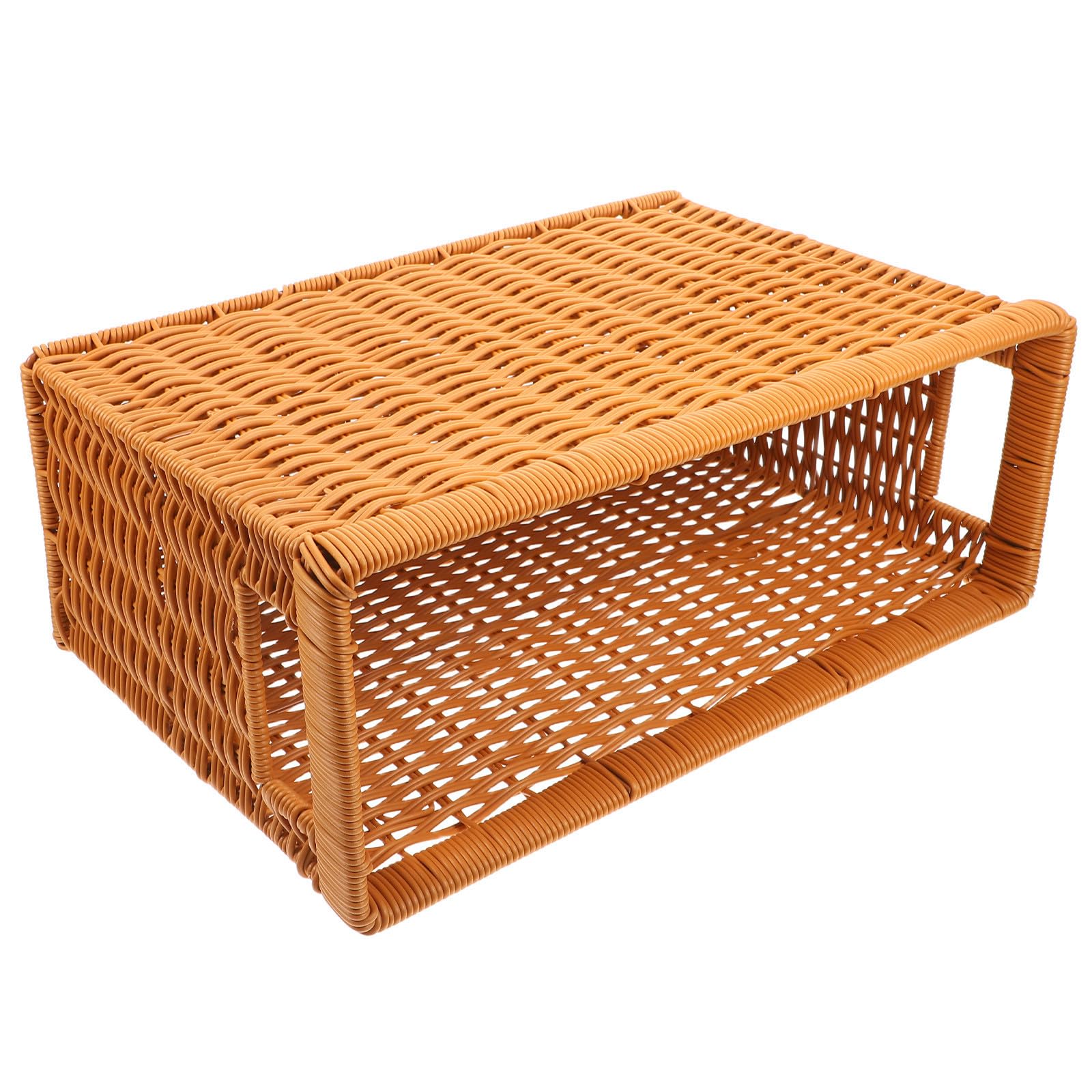 Panier de rangement tressé en plastique et fer pour bureau et maison style minimaliste