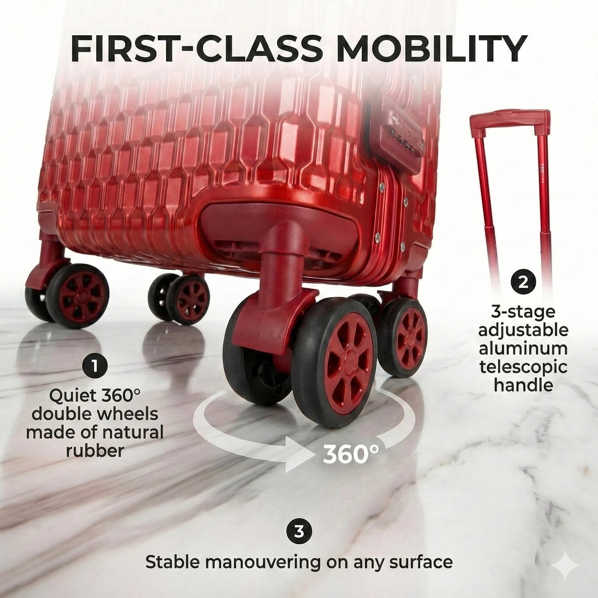 POSH Valigia Media - Trolley in Policarbonato con Telaio in Alluminio e 2 Chiusure TSA - Ruote Doppie Silenziose a 360° - Bagaglio a Mano Grande da Viaggio 70 cm, 75 L - Include Custopia Protettiva