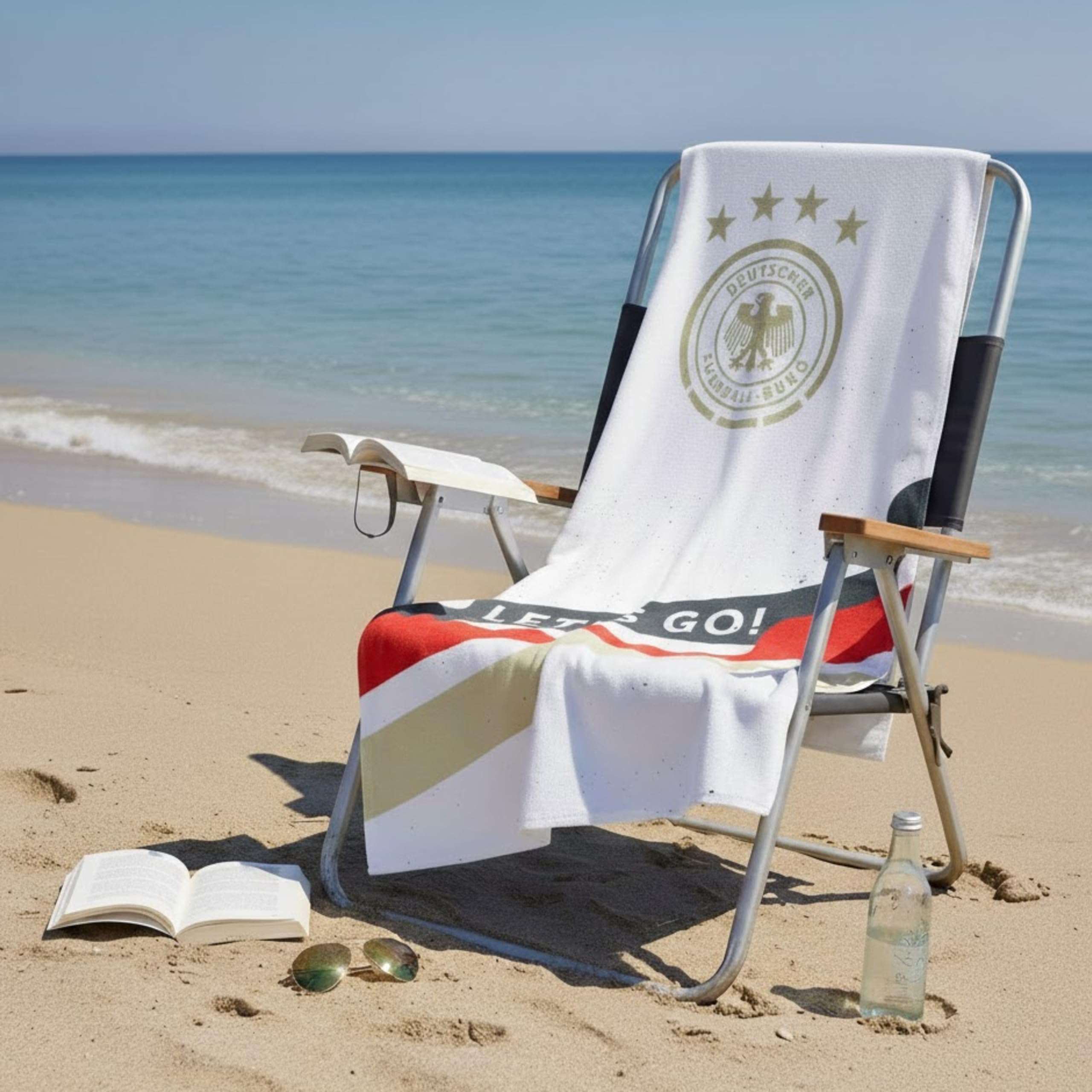 The Gift Scholars Offiziell Lizenziertes DFB Strandtuch der Deutschen Fußball-Nationalmannschaft – Retro-Logo-Design, 70 x 140 cm Pool- & Sporthandtuch (Packung mit 2)