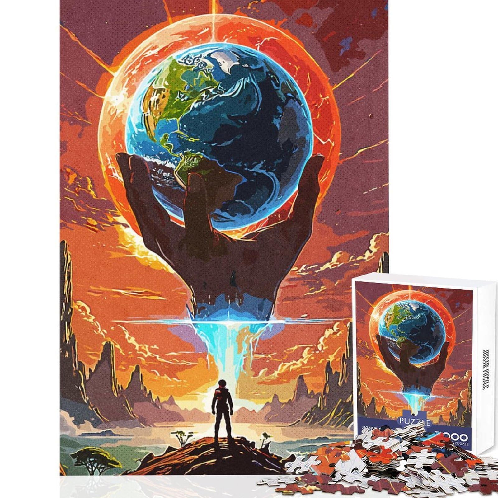 Magical Earth Jigsaw Puzzle 1000 Piece Focus Boost Fun High Accuracy Cutting Craft Calming Mental Break Activity 38x26cm