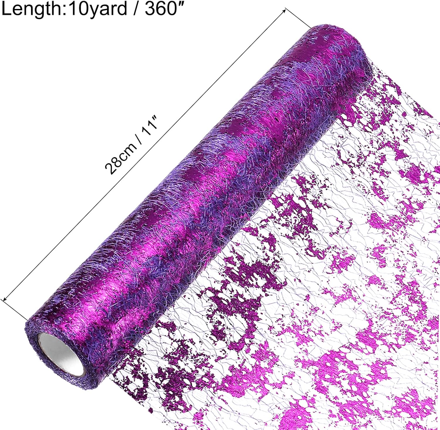 uxcell Deep Purple Table Runner 11 x 360 Inch, Metallic Foil Thin Mesh Table Runner Roll for Event Party, Birthday Party, Weddings, Christmas, New Year (Pack of 2)