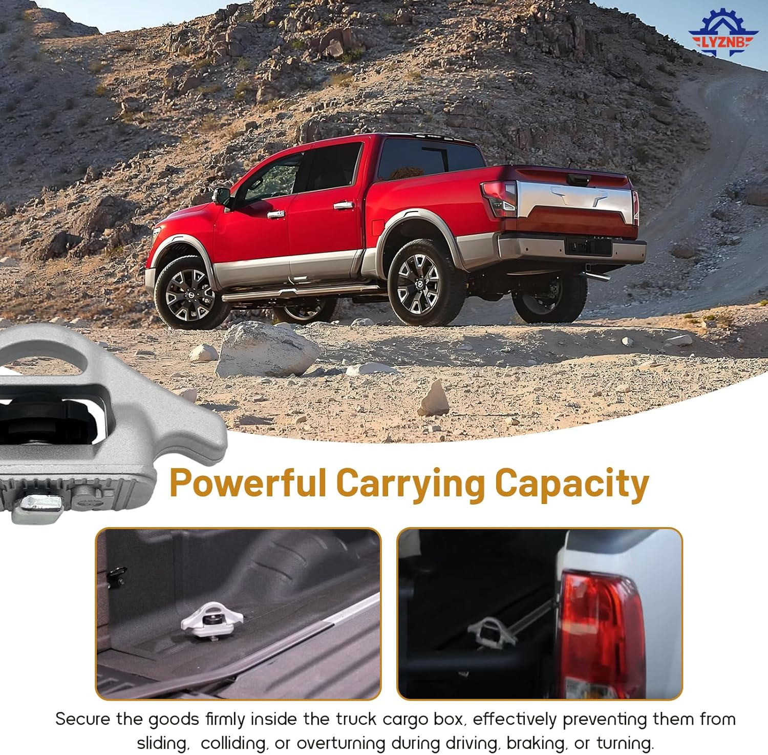 Adjustable Truck Bed Anchor Bed Rail Tie-Down Pickup Truck Cleat Compatible with Nissan Titan 2004-2015 Frontier 2005-2025 999T7-ZV00A 999T7-WQ700