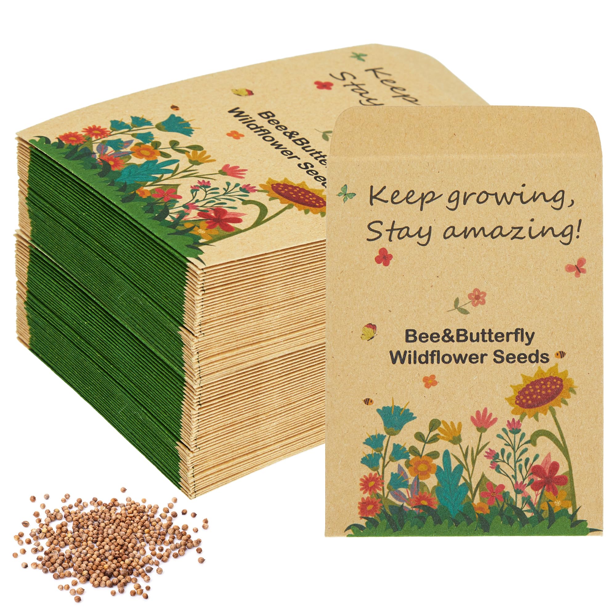 50 Pcs Wildflower Seed Packets for Teachers to Students – Eco-Friendly End-of-Term Classroom Gifts, Party Bag Fillers, Personalized Seed Packets (Seeds Not Included)