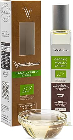 Madagascar Organic Vanilla Extract 50ml | Pure, Alcohol-Free Clear Extract | Natural Vanilla Flavouring for Baking & Hot Drinks | Vanillabazaar