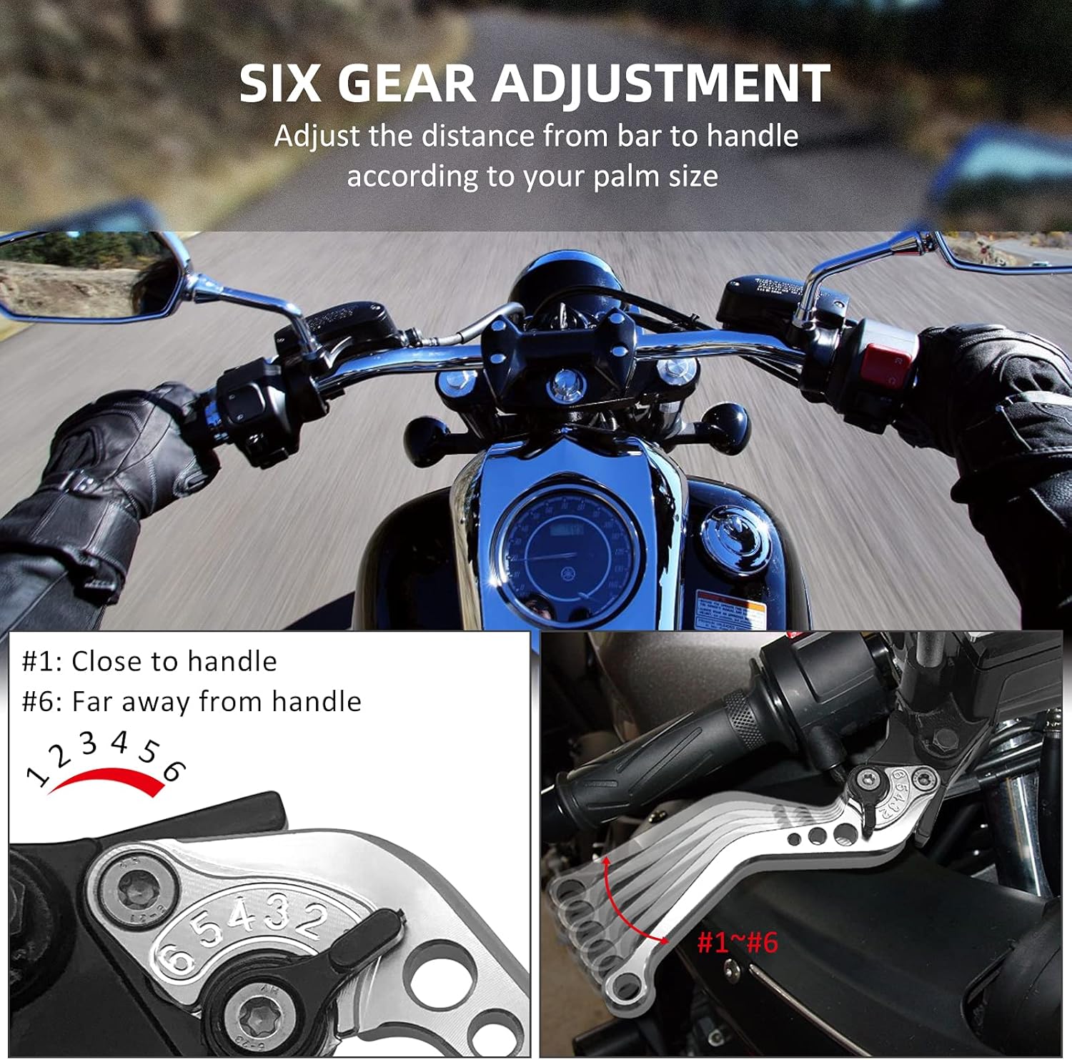 JAVIK Updated Universal Bike Brake Master Cylinder Clutch Lever Set for 7/8" 22mm Handlebar Compatible with Motorcycle Honda Kawasaki Suzuki Yamaha - Silver (Including Left & Right)