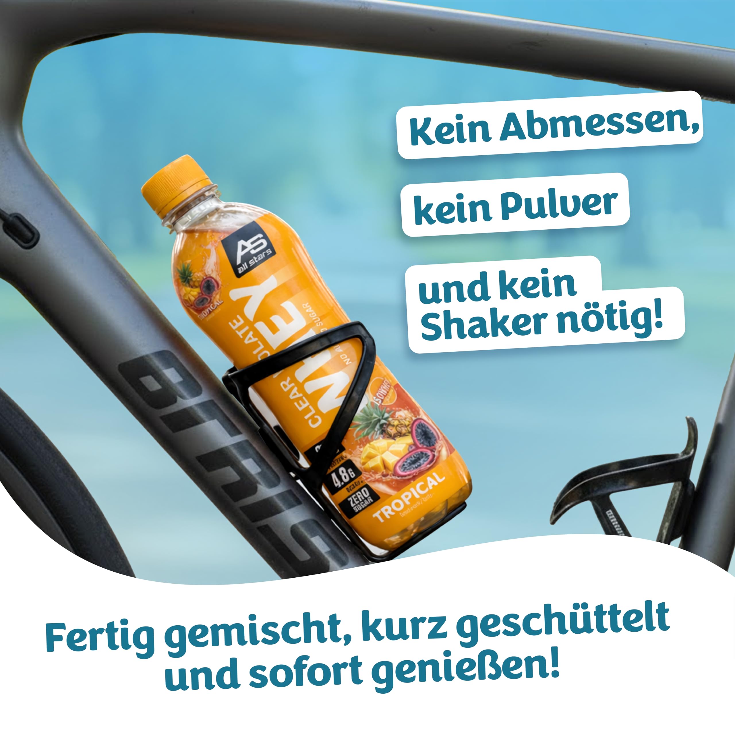 ALL STARS Clears Isolate Whey Protein Drink Fertig-Getränk 12 x 500ml Tropical- Mit ca. 25g Eiweiß & 110 kcal, Reich an hochwertigem Whey Protein Isolat