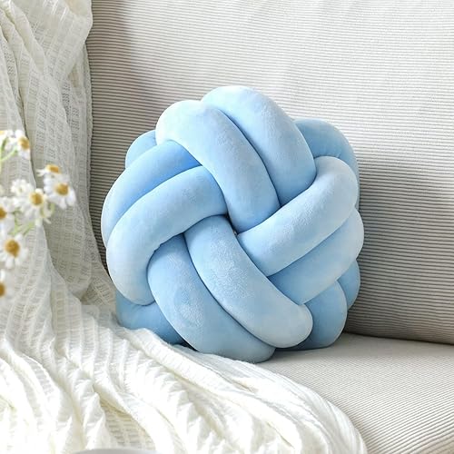 Cojín de almohada con nudo, cojín decorativo suave para el hogar, almohadas anudadas redondas, cojines modernos para el hogar, hechos a mano para