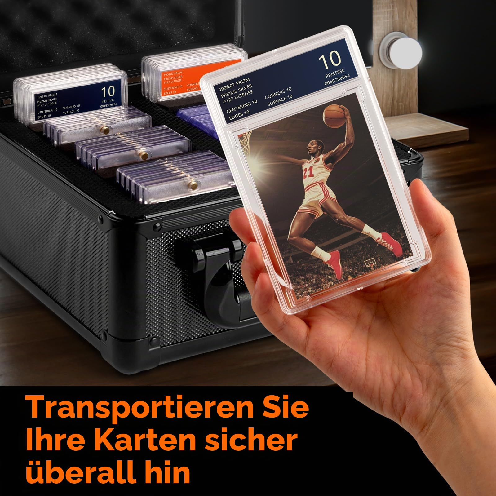 JoyHood Top Loader Aufbewahrungsbox, Graded Card Aufbewahrungsbox, PSA Card Case kompatibel mit Sammelkarten und Sportkarten, Kartenaufbewahrungsbox für 186+ Top Loaders