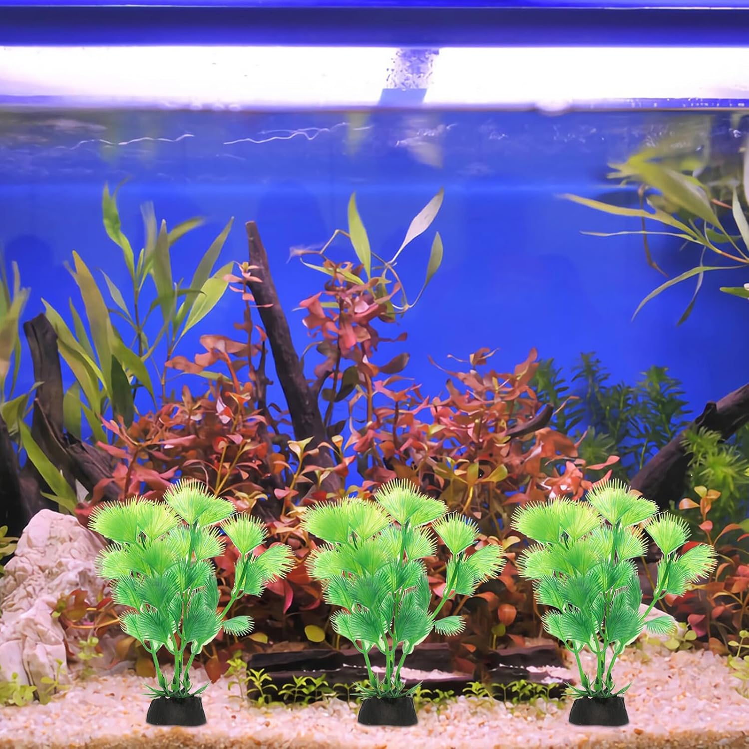 Cabilock 10pcs Artificial Aquarium Grass Plants Plastic Fish Tank Decorations Betta Fish Tank Accessories Large Tall Aquarium Plants for Décor