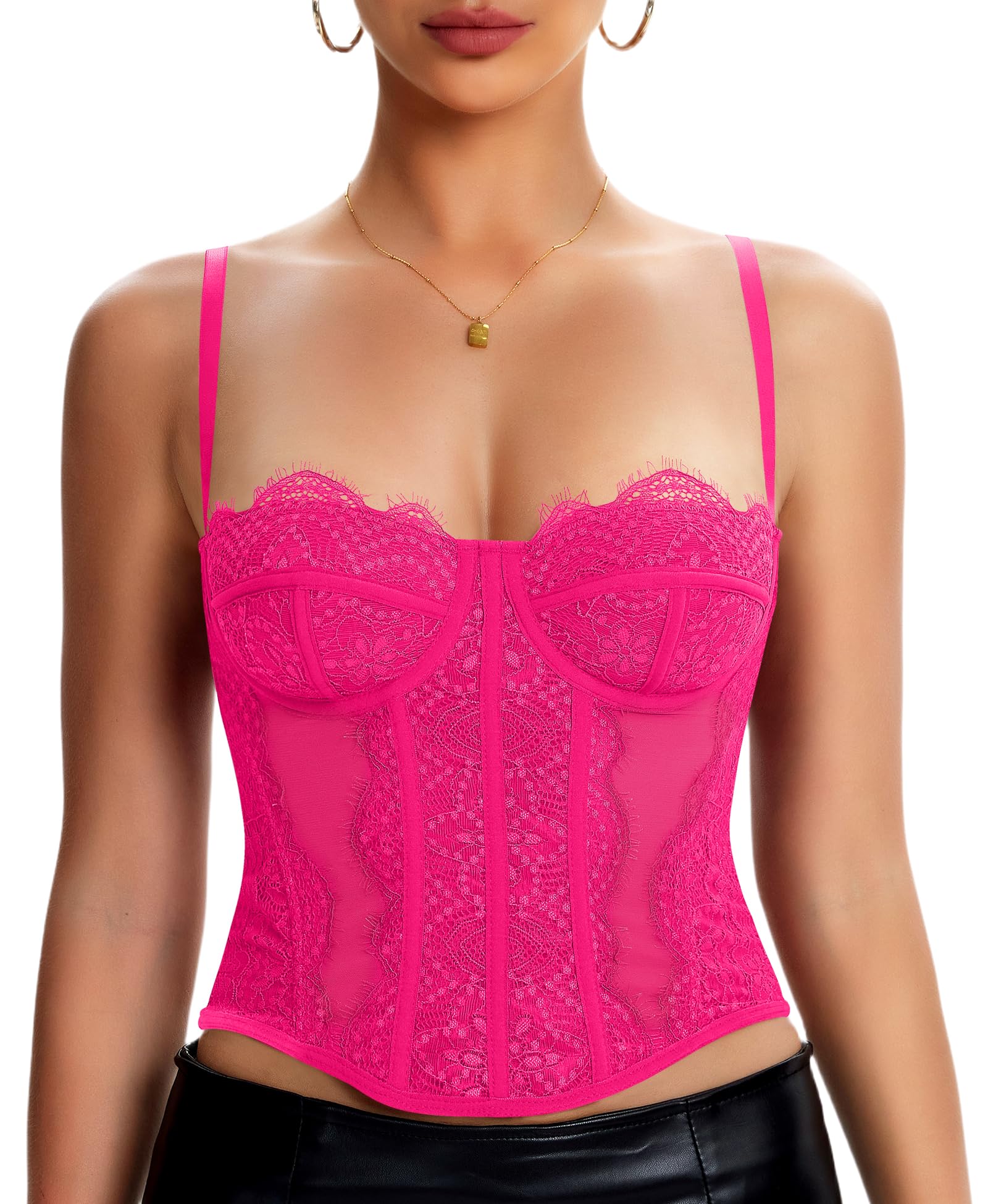 Lace Corset Tops for Women Sexy Bustier Top