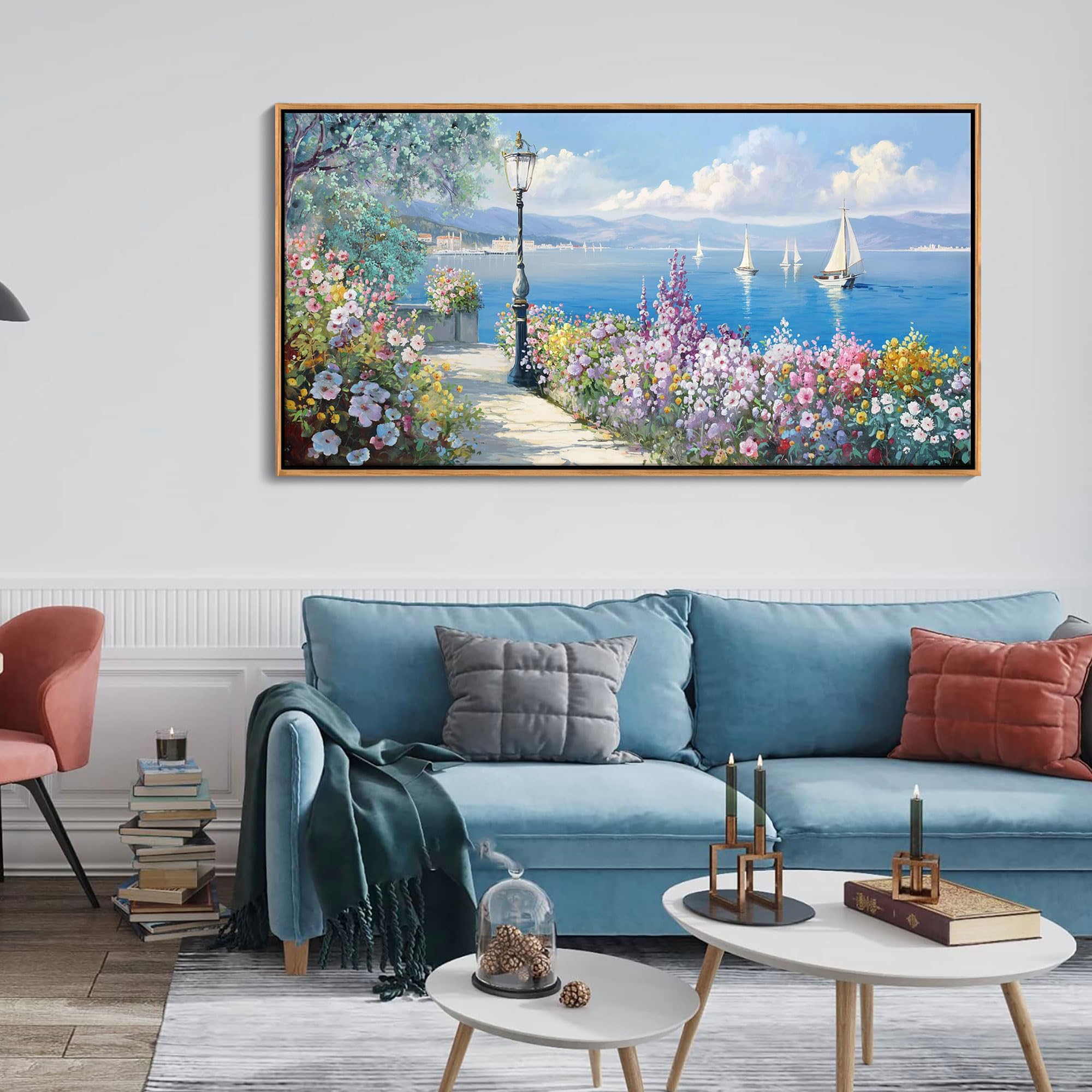 砂浜の絵 (アメリカで購入) Amazon.com: UTOP-art Beach Scene Canvas Wall Art: Seaside