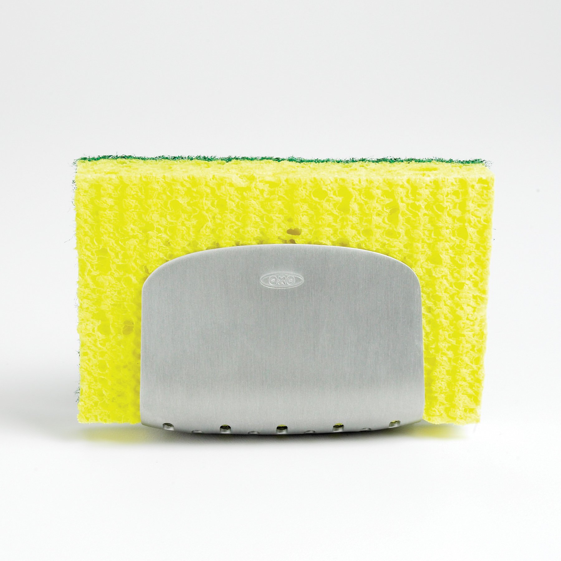 OXO Rust-Proof Aluminum Suction Sponge Holder,Silver,3-inch, 6 ounces