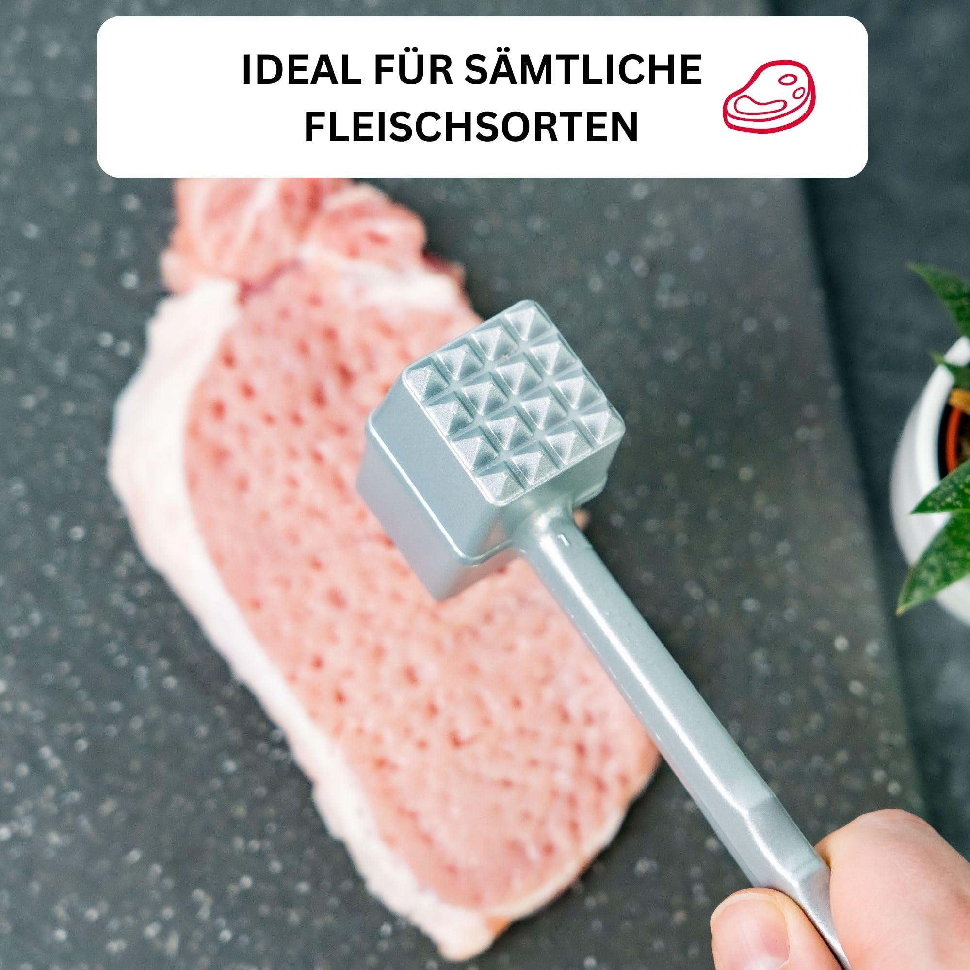 WESTMARK Fleischklopfer 'Robusto' Aus Aluminium – Perfekt Zum Zartklopfen Von Schnitzel & Steak!