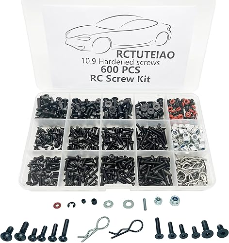 Miniatura 4 de Kit de tornillos RC para reparación de soporte de herramientas de automóvil, 600 piezas y destornilladores y tornillos RC, rotación de 360 grados