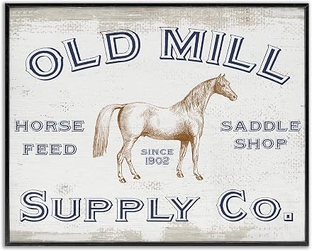 Old Mill Supply Co. Vintage Horse Feed| Framed Giclee Art