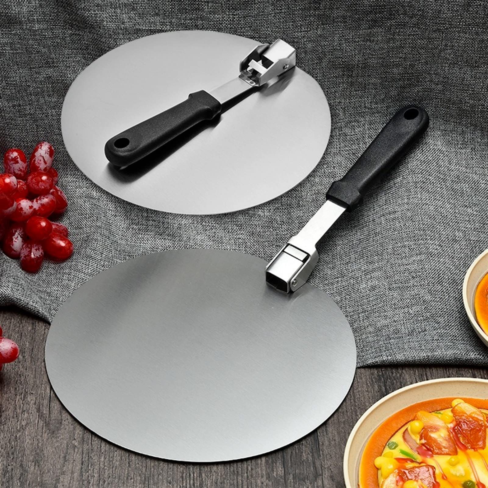Pala para Pizza Espátula Mango de plástico Plegable Redondo Acero Inoxidable Antiadherente Pastelería Paleta Cocina Hornear Pastel Herramientas Accesorios (Color : 10 Inches) (10 Inches)