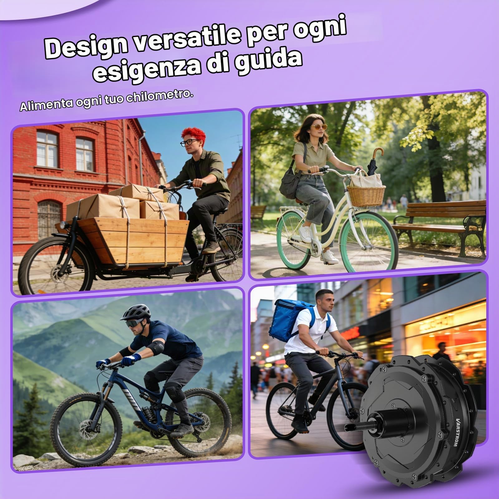 48V Kit Conversione Bici Elettrica Anteriore Posteriore 26 27,5 29 Pollici | 125EVH 125XVH Mozzo 20 700C Kit di Conversione Bici Elettrica Con Batteria E Display Opt - Motore Per Cassetta Mountain Bike
