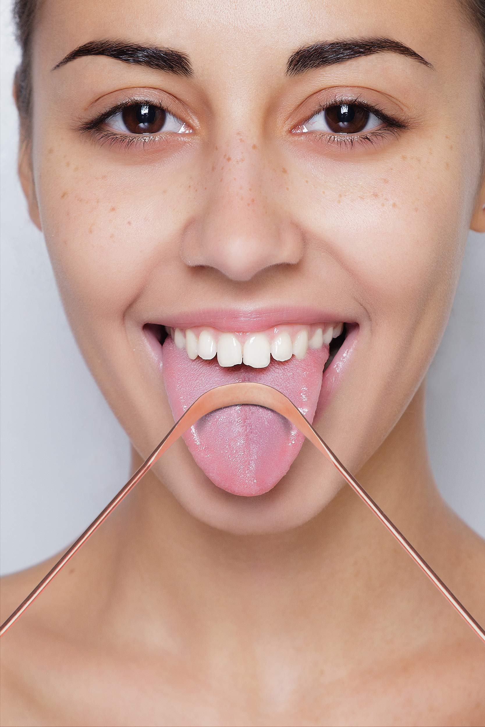Tongue Scraper, Ayurvedic Antimicrobial Metal Tongue Cleaner (Pack Of 2) Made Of Pure Copper For Daily Oral Dental Hygiene Fresh Breath And Health + Cotton Pouch 1