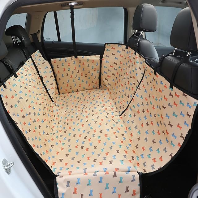 PETCUTE Protector Coche Perro Funda de Asiento Trasero para Mascotas Impermeable Cubre Asientos Coche Perro