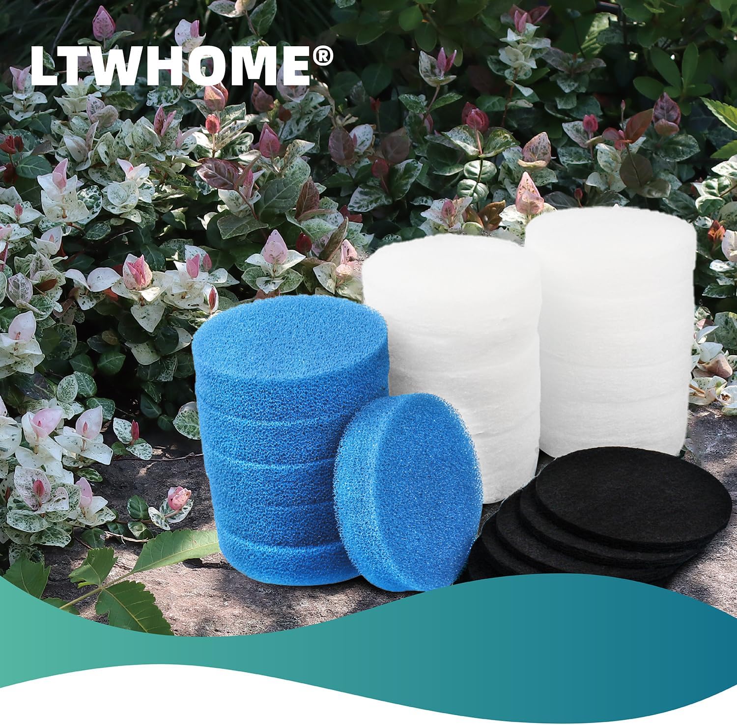 LTWHOME Value Pack of Carbon Filter, Coarse Filter and Fine Filter Pads Set Suitable for Classic 2213/250 2616131 (Pack of 24)