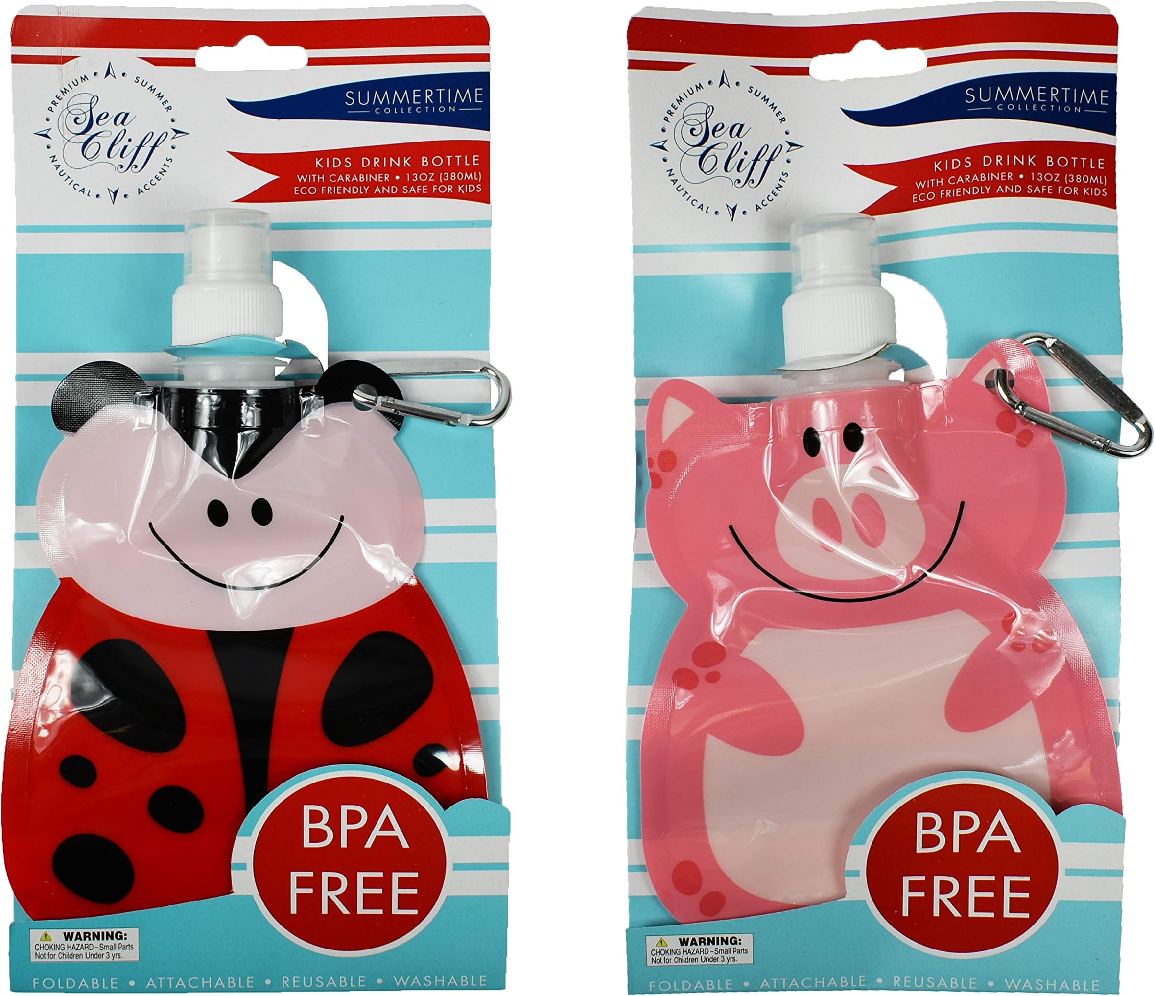 Water2Go Set of 2 Flexible Collapsible Foldable Reusable Water Bottles (2 Assorted Water Bottles)