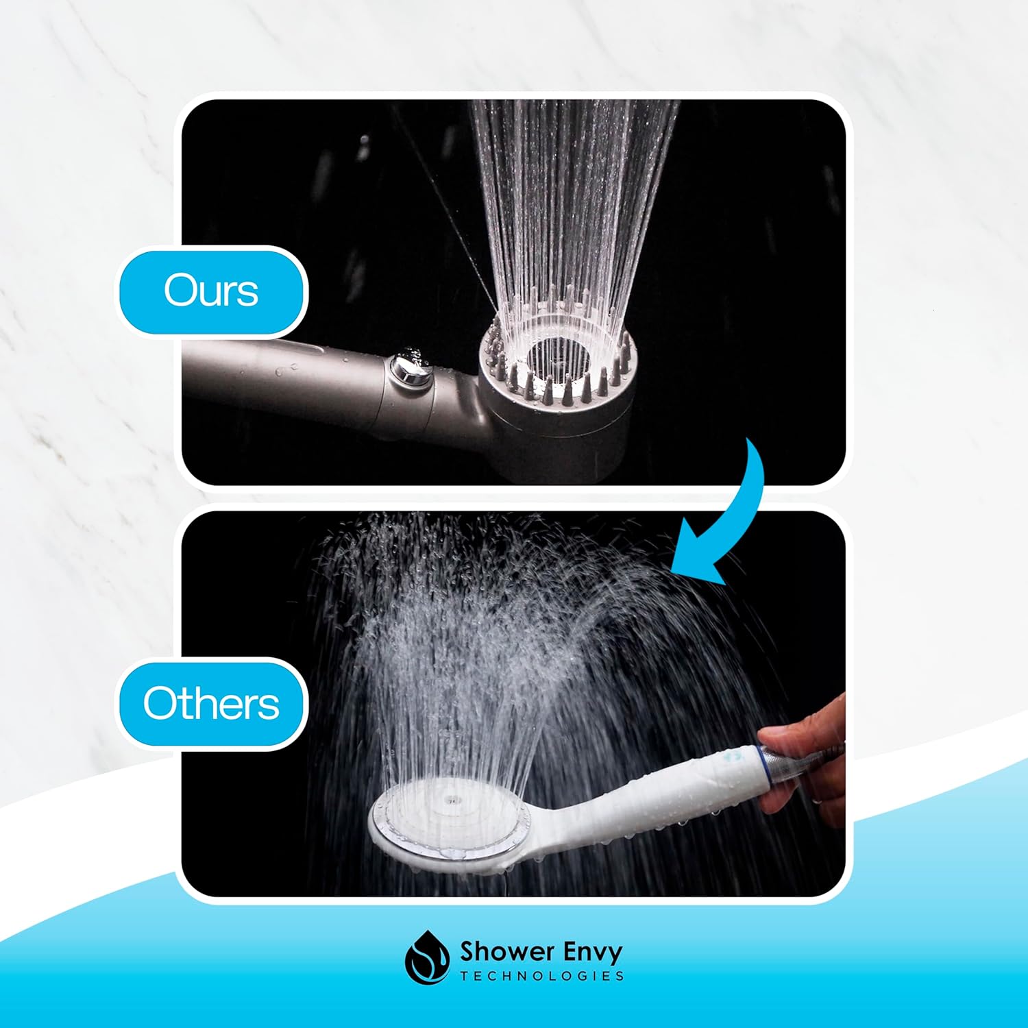 Shower envy e X ed Shower Head, High Prure, Multiple Spray