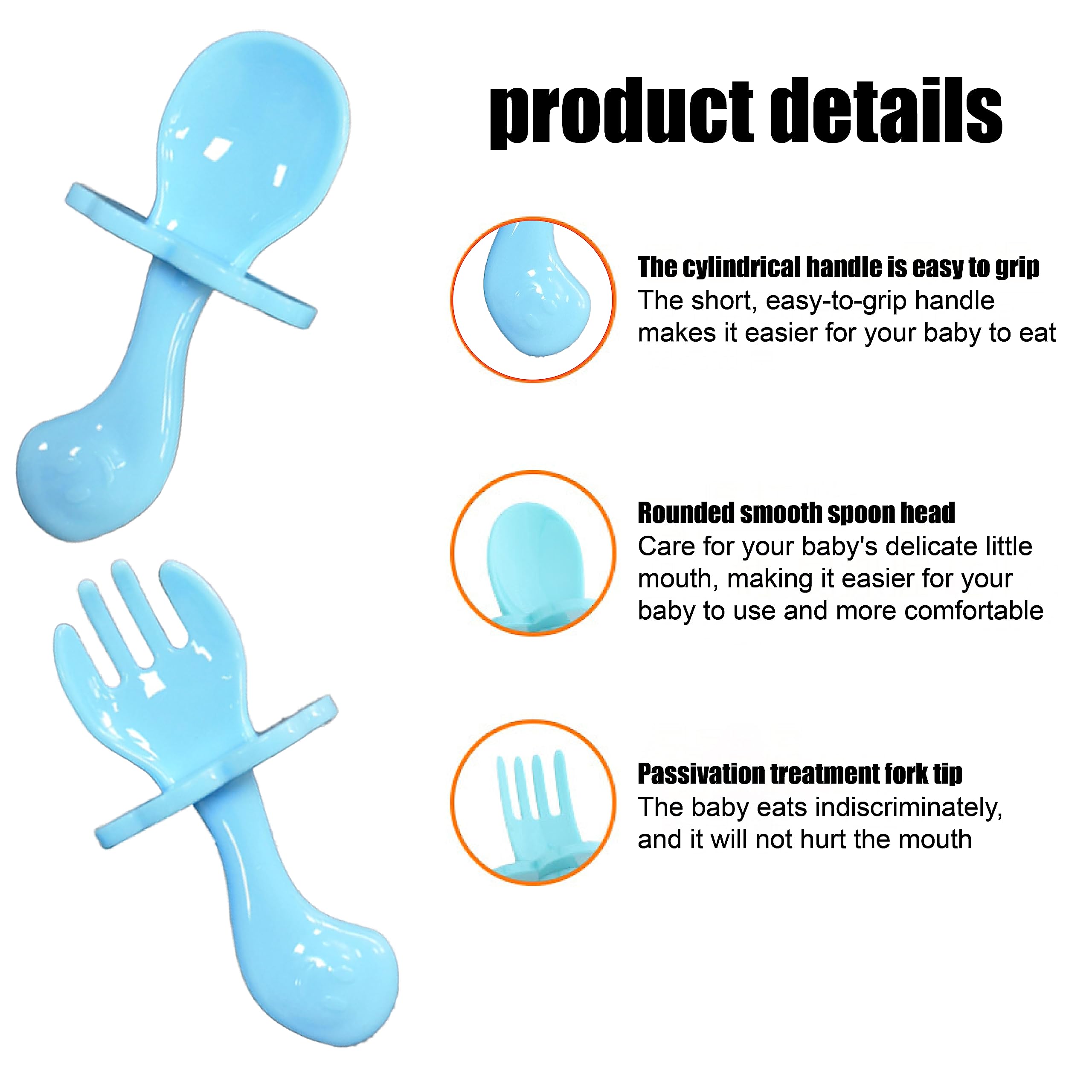 Set 4 Posate Svezzamento Bambino | Cucchiaio E Forchetta In Silicone | Sicuro E Morbido - Foto 4