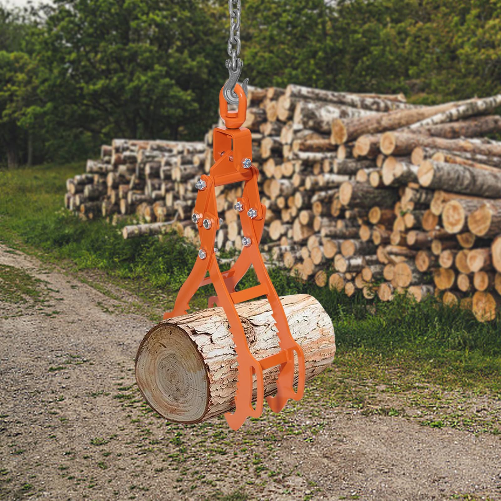 Holzgreifzange Forstwirtschaft, Baumstamm Hebewerkzeug Garten, Forstzange Zum Holzheben, 2650lbs Tragkraft, Ergonomisch, Sicher, Land- und Forstarbeit, 71cm Große Öffnung