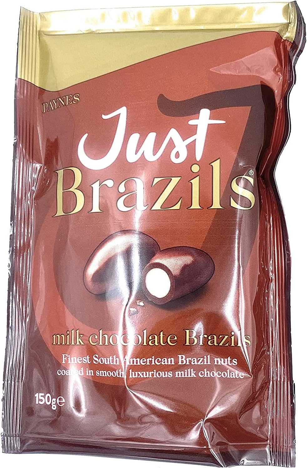 Just Brazils Milk Chocolate Bag Paynes Milk Chocolate with Brazil Nut Centres 150g Chocolate