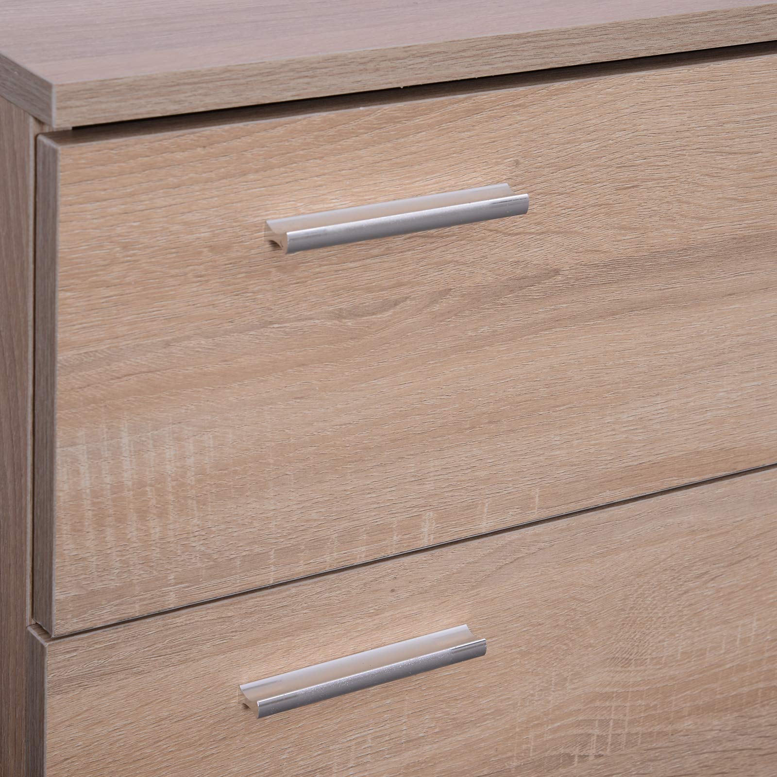 HOMCOM Set Arredo Guardaroba 3 in 1 con Specchio e Scarpiera da Ingresso Pannello Truciolare 90 x 21.5 x 116cm Quercia