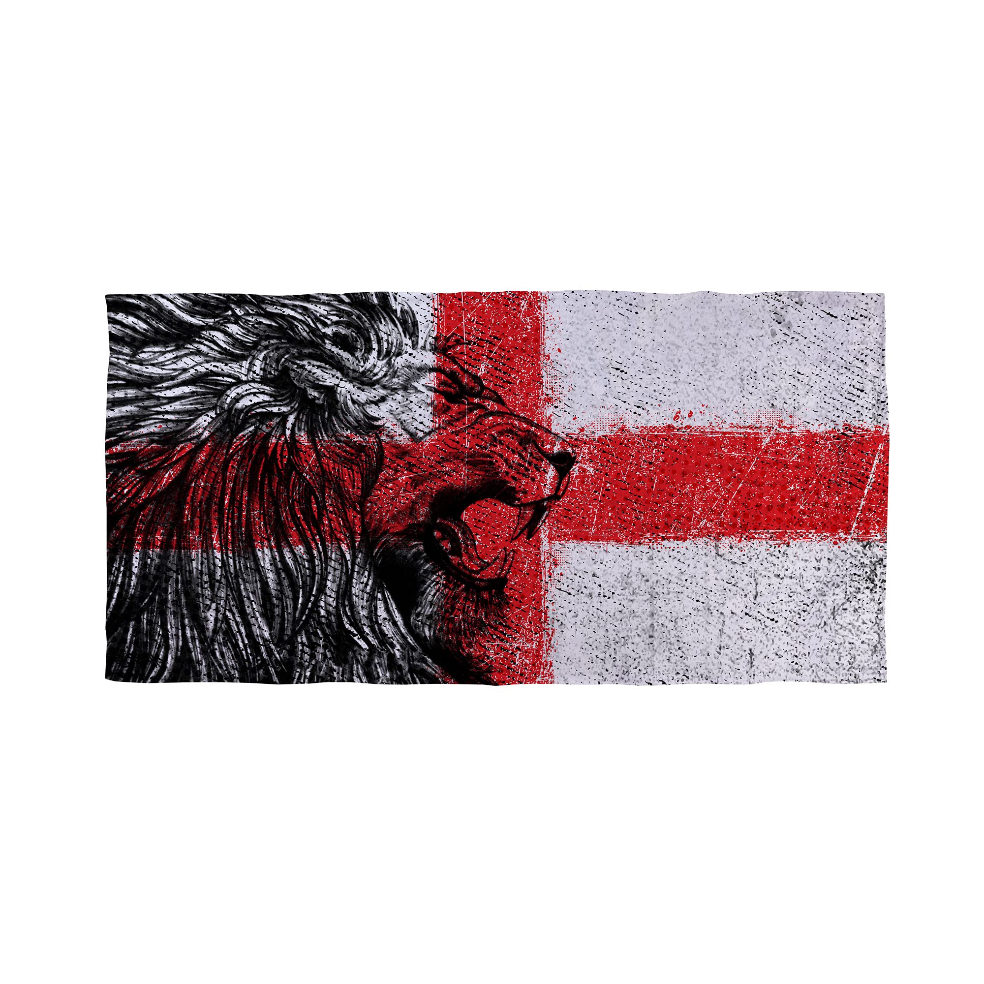 58x28" England - St George - Lion Sketch - Beach Towel