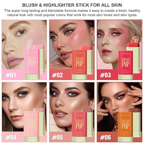 Miniatura 6 de Juego de resaltadores faciales, varita de belleza multiusos, resistente al agua, de larga duración, iluminador corporal suave, para un brillo