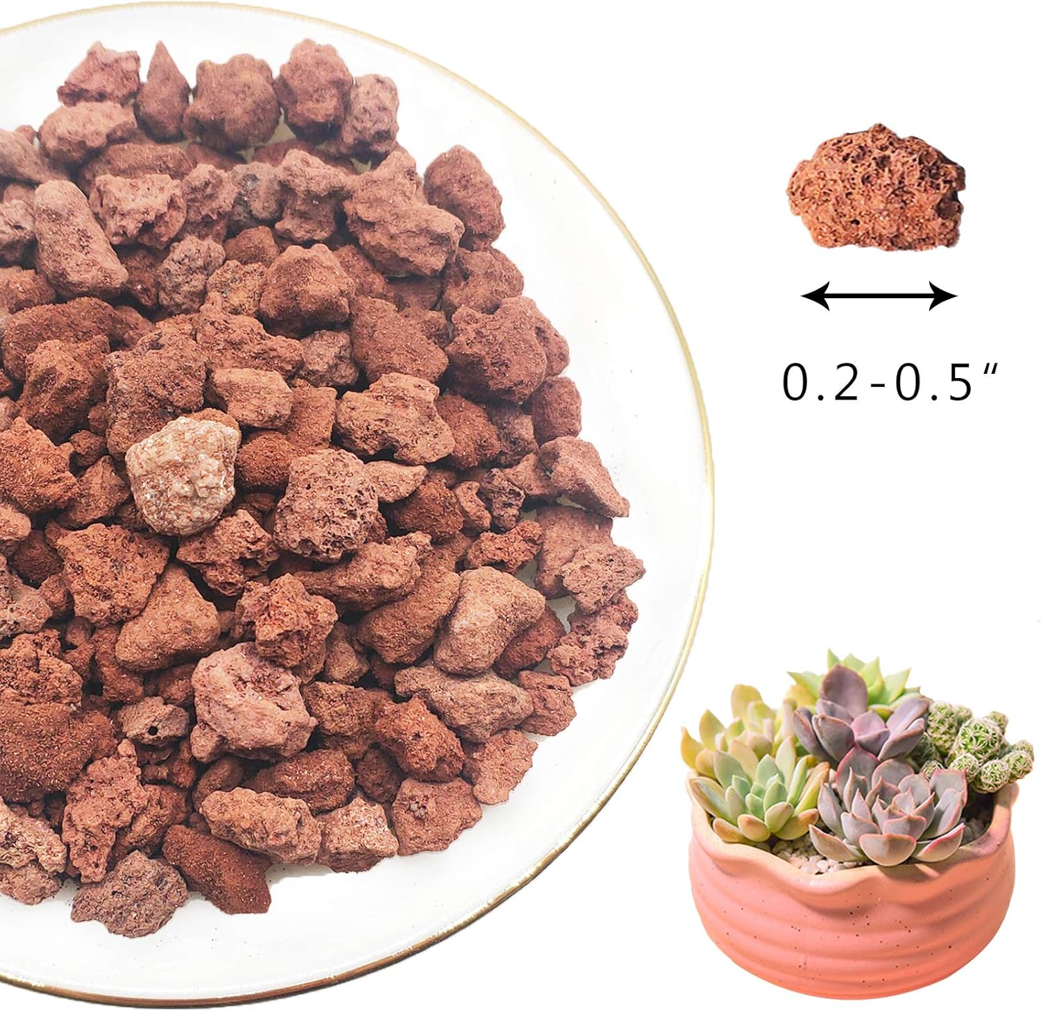 Red Lava Rocks for Plants -100% Pure Volcanic Rock No Dyes or Chemicals-Best Lava Stones Top Dressing for Cacti Succulents Plants,Bonsai - Image 6